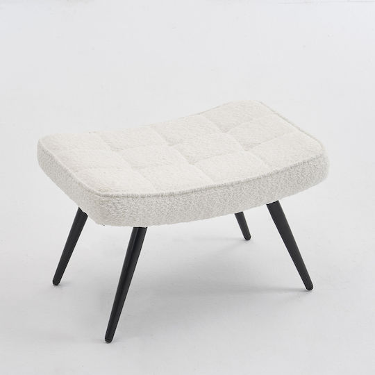 Suport Pentru Picioare Tapițat cu Țesătură Bouclé Ease White 60x40x38 cm