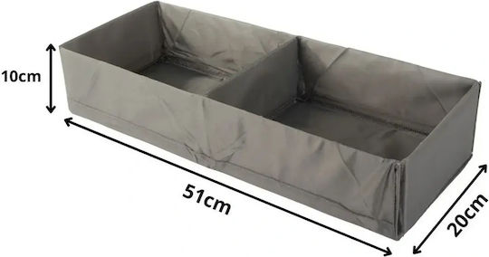 Verk Group Fabric Clothing Storage Case for Clothes Underwear Socks in Grey Colour 51x20x10cm