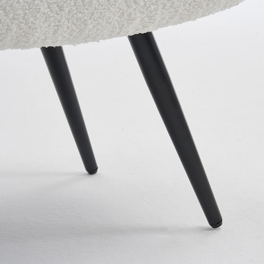 Suport Pentru Picioare Tapițat cu Țesătură Bouclé Ease White 60x40x38 cm