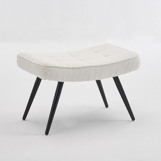 Suport Pentru Picioare Tapițat cu Țesătură Bouclé Ease White 60x40x38 cm