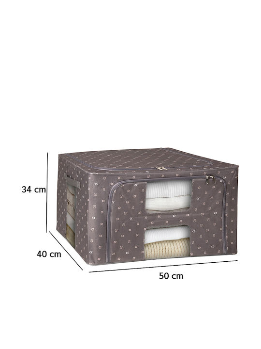 General Trade Stoff Aufbewahrungsbox mit Deckel Braune 50x40x34cm