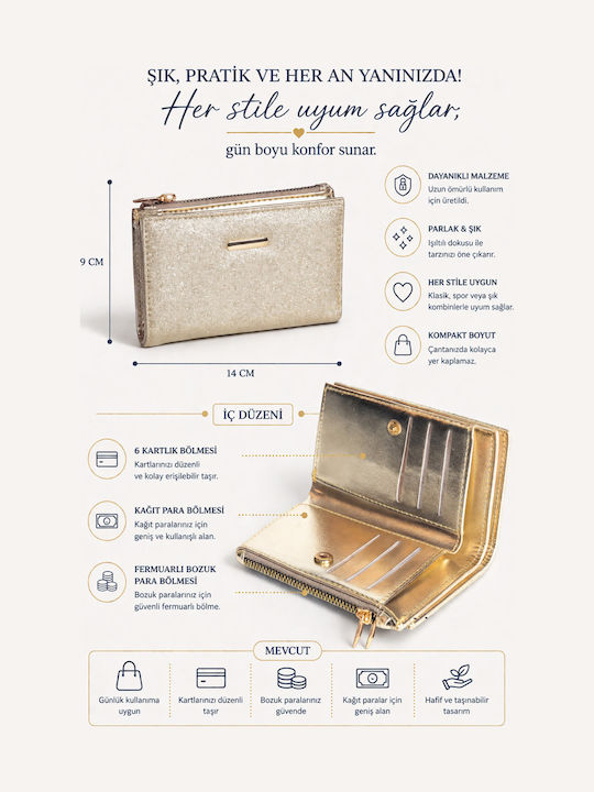 Damenbrieftasche Gold