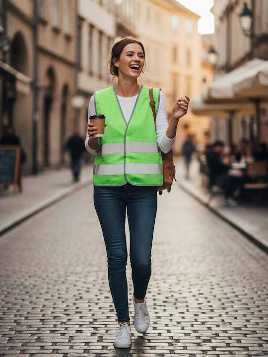 Result Men's Work Vest with Reflective Tapes Green Result Men's Work Vest with Reflective Tapes Green