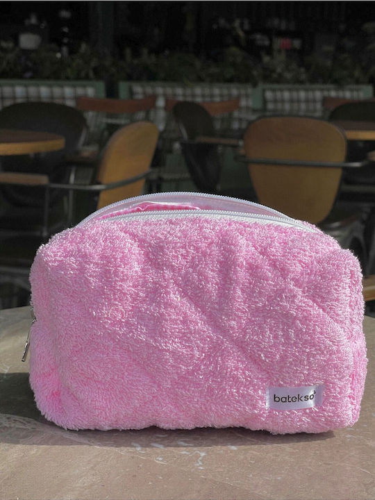 Enpapa Large Makeup Bag Towel Travel Pink 19x18x7.5 Cm