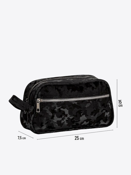 Enpapa Men's Leather Lined Camouflage Toiletry Bag White Handbag Organizer