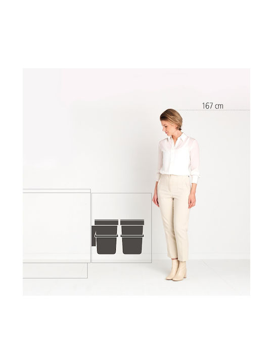 Brabantia Coș de Gunoi Plastic pentru Dulap Verde 12lt 2 Buc