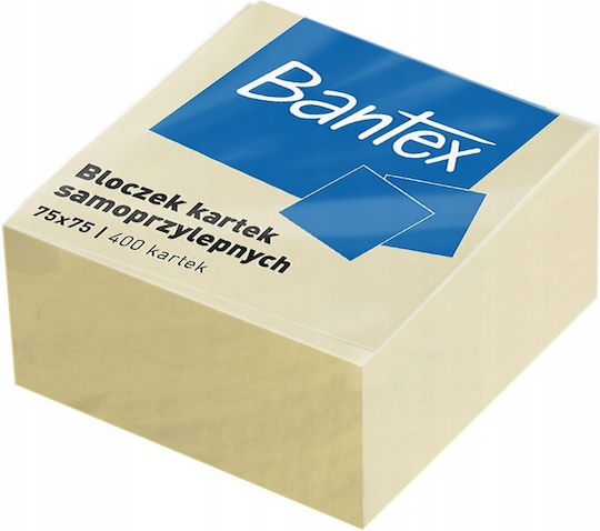 Bantex Self-adhesive Note Pads 75x75mm Yellow X 400 Pcs