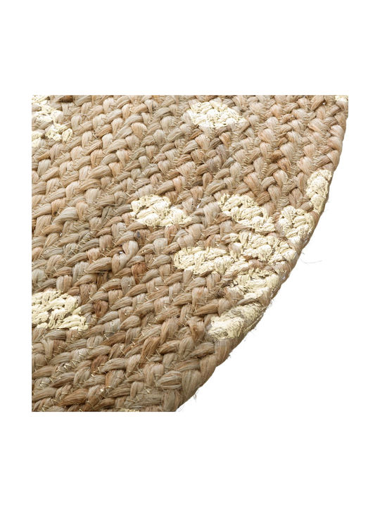 Atmosphera Round Summer Wicker Rug Gold Diameter 115cm