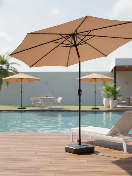 Professioneller Rundschreiben Garten- und Terrassen-Sonnenschirm Mit Metallrahmen in Grau F3m