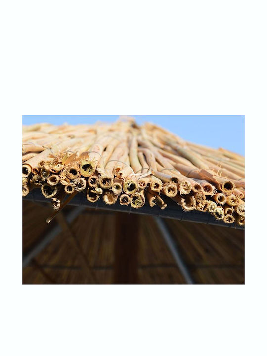Professioneller Quadratischer Geflecht Holz Garten- und Terrassen-Sonnenschirm Braun 2,1x2,1xHöhe 3m