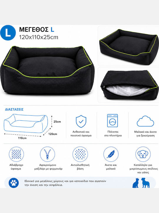 Animal Hundebett Sofa Schwarz 120x110cm