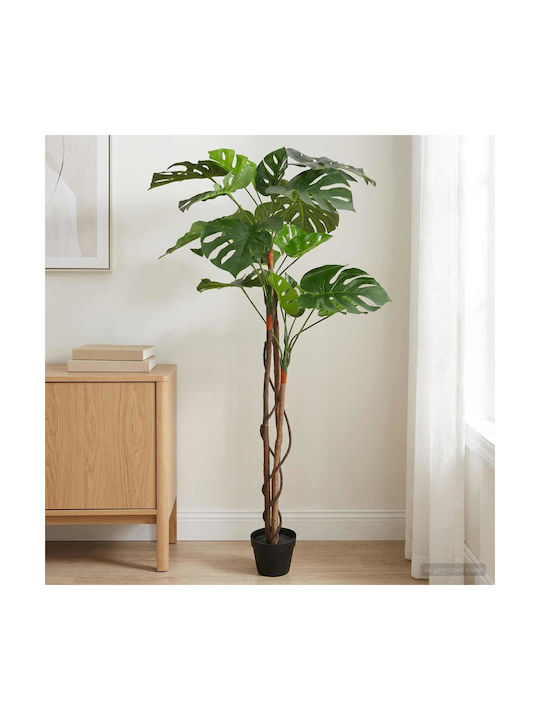 Vidaxl Artificial Monstera Plant Green 94 X 18 X 170 Cm Fabric Wood