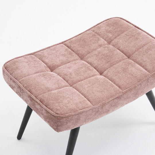 Υποπόδιο Επενδυμένο με Ύφασμα Ease Pink 60x40x38εκ.
