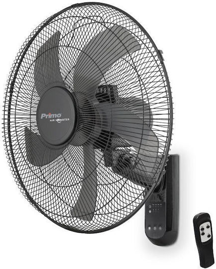 Primo 15833R Wall Fan 65W Diameter 45cm with Remote Control Black