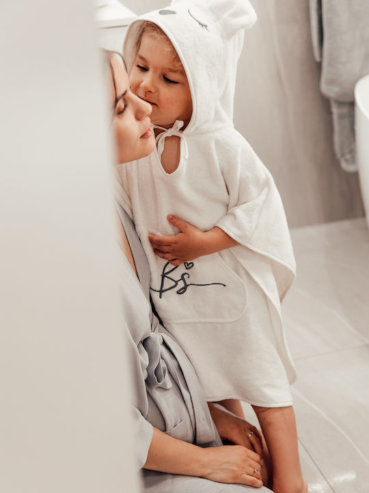 Baby Poncho Bademantel mit Kapuze 73x58cm