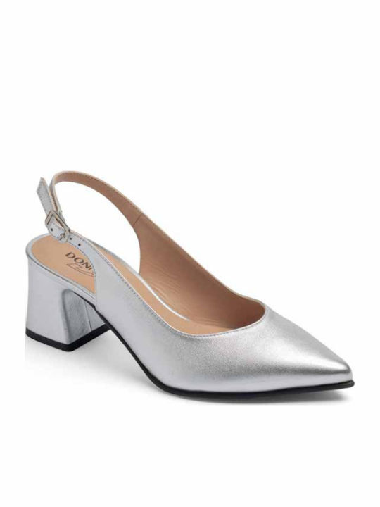 Leather Silver Heels