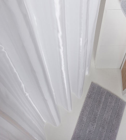 Sorema Listado Savannah Fabric Shower Curtain 240x200cm White