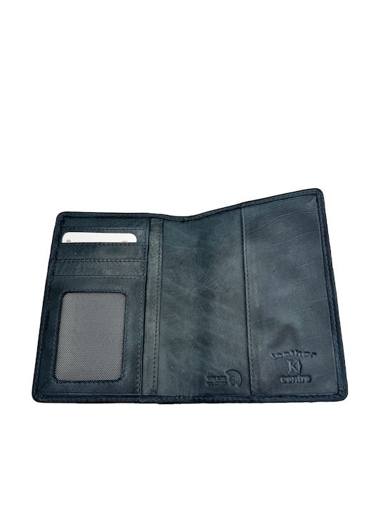 Leather Passport Case Braided Blue RFID Engraving