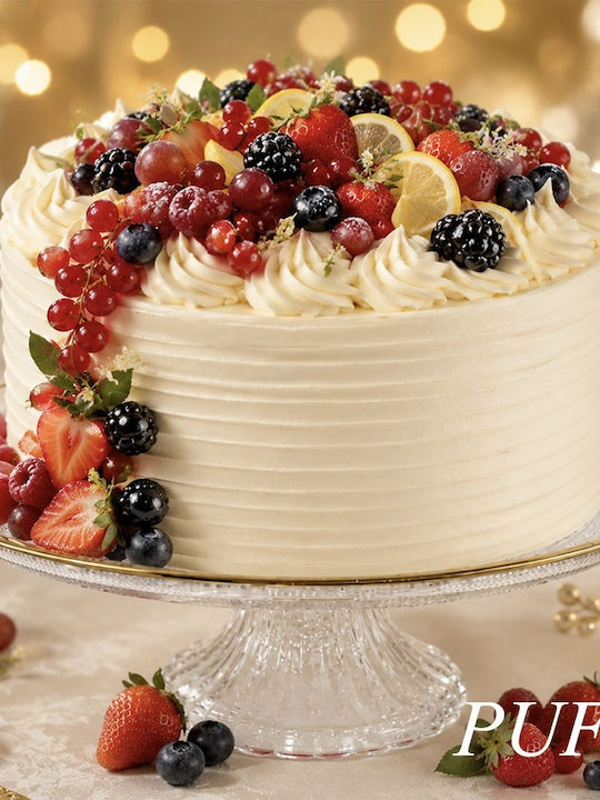 Glass Cake Stand With Stand Transparent 25x9.5cm