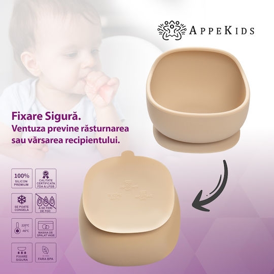 AppeKids Kids Food Bowl made of Silicone Beige