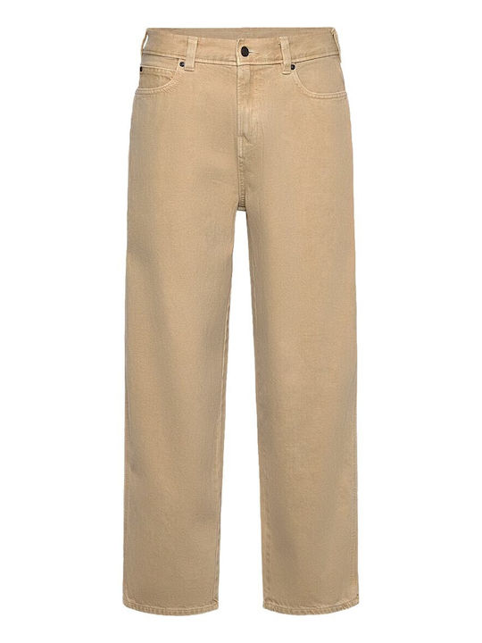 Men's Jeans Pants with Relaxed Tapered Fit Beige