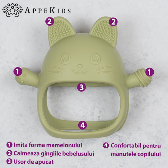 AppeKids BPA Freies Beißhandschuh Zahnen Linderung aus Silikon für 3 Monate+