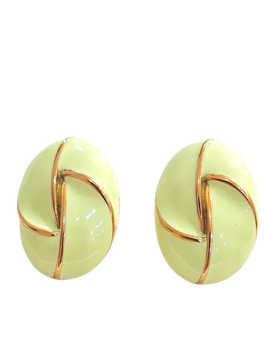 Touch Gold Plated Green Steel Earrings 24 252 Yellow