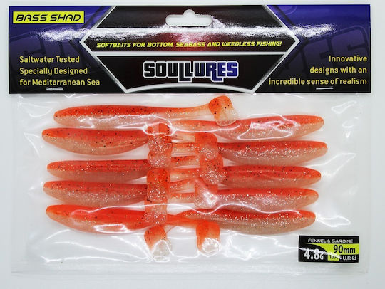 Soul Lures Bass Shad Изкуствена Примамка Червена