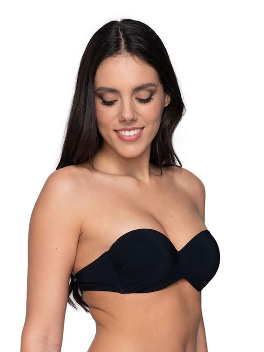 Strapless Bikini Top Μαύρο