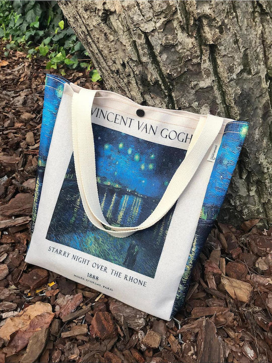 Beach Bag Made of White Canvas