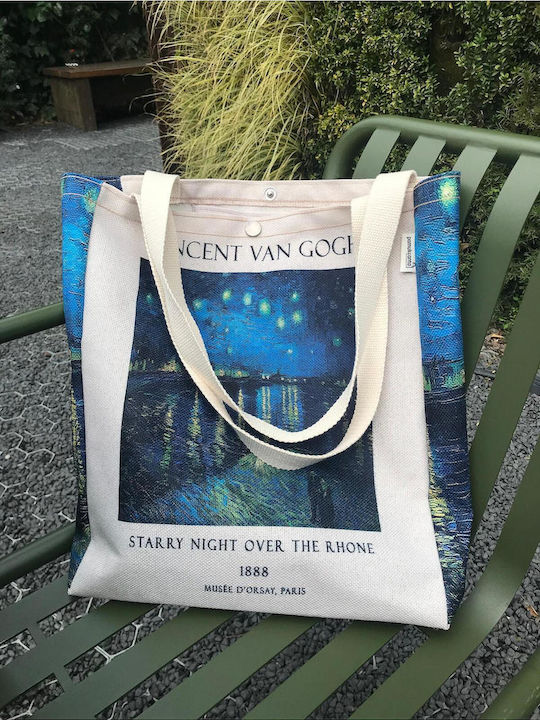 Beach Bag Made of White Canvas