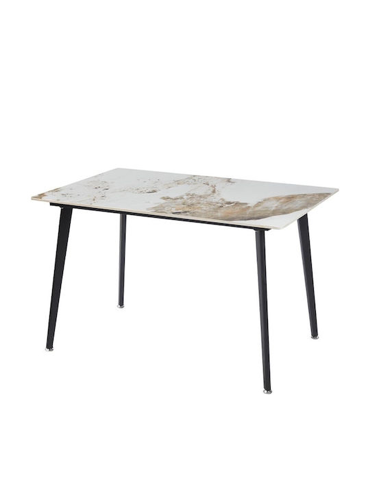 Esstisch mit Keramik-Oberflächenmaterial Keramik 120x80x75cm