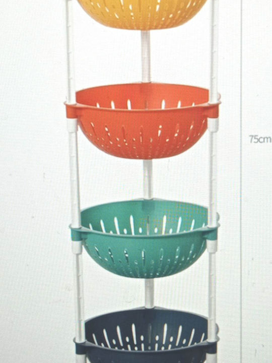 Dream House Store Plastic Kitchen Rack 4 Tiers Multicolour 28x28x81cm