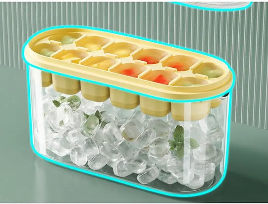 Verk Group Ice Cube Mold Cube from Silicone with Lid Yellow