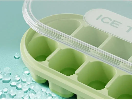 Verk Group Ice Cube Mold Silicone with Lid Green