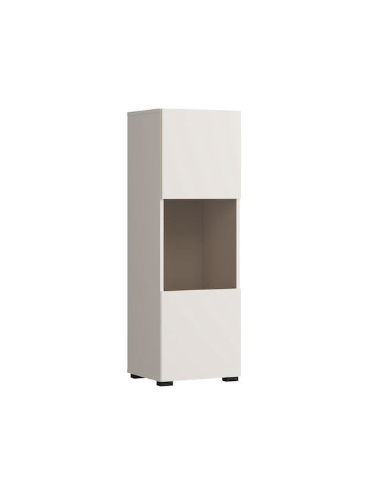Wand Wohnzimmer Vitrine aus MDF mit Verglasung & Beleuchtung Cashmere 39x35x117cm