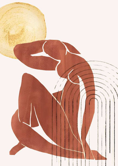 Poster Abstract Boho Figure Pst173 40cm X 50cm Κορνίζα Φυσικό Ξύλου Μπεζ 56131pd156627f55316