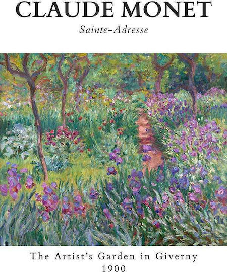 Poster Claude Monet Artists Garden In Giverny Art086 40cm X 50cm White Wooden Frame