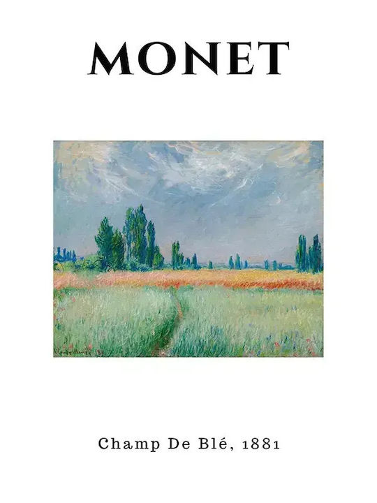 Poster Monet Champ De Ble Art010 40cm X 50cm Μαύρη Ξύλινη Κορνίζα-55258pd156881f55321