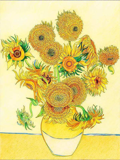 Poster Van Gogh Sonnenblumen Kunst116 40cm x 50cm Premium Schwarzes Hölzernes Gemälde-56100pd156659f55323