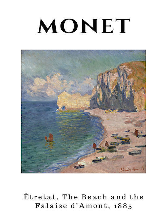 Poster Claude Monet Beach Falaise D Amont Art232 40cm X 50cm-63368pd156123