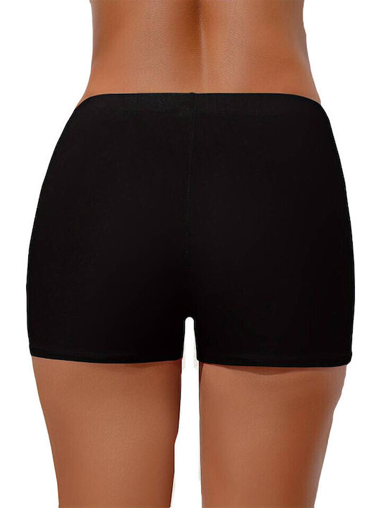 Bikini Inferioare Boxer Talie Înaltă Negru