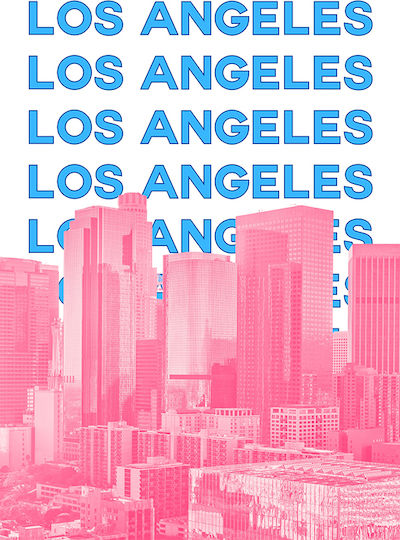 Poster Los Angeles Pop Art Pst25508 40cm X 50cm Μαύρη Ξύλινη Κορνίζα-63376pd156114f55321