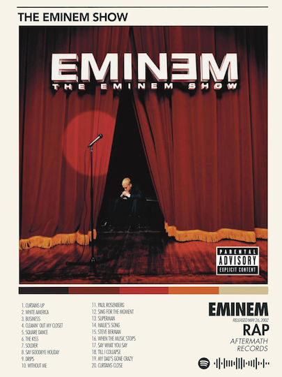 Music Poster Eminem Eminem Show Ms073 40cm X 50cm Μαύρη Ξύλινη Κορνίζα-62403pd156319f55321