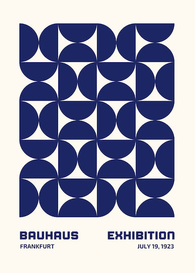 Poster Bauhaus Exhibition Frankfurt 1923 Art261 40cm X 50cm Κορνίζα Φυσικό Ξύλου Μπεζ 64120pd156056f55316