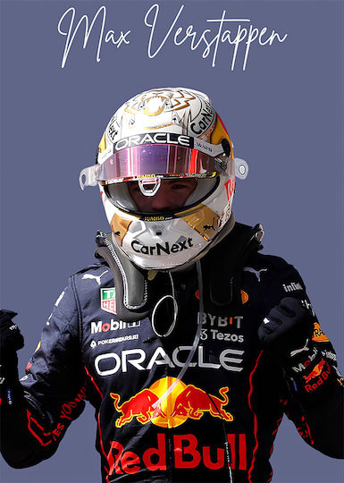 Poster Formula1 Max Verstappen F058 40cm X 50cm Cadru Lemn Natural Bej 63049pd156210f55316