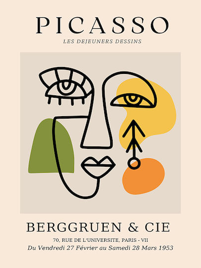 Poster Pablo Picasso Les Dejeurenes Dessins Art244 40cm X 50cm Μαύρη Ξύλινη Κορνίζα-63772pd156087f55321