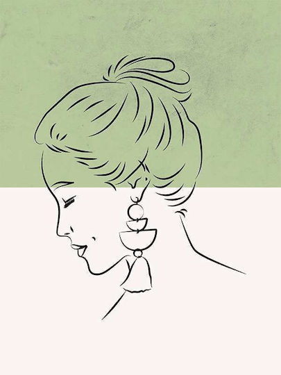 Poster Female Figure In White & Green Pst201 40cm X 50cm Μαύρη Ξύλινη Κορνίζα-56171pd156599f55321