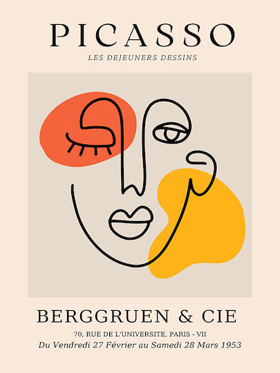 Poster Pablo Picasso Les Dejeurenes Dessins Art241 40cm X 50cm Μαύρη Ξύλινη Κορνίζα-63764pd156089f55321
