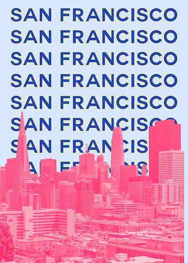 Poster San Francisco Pop Art Pst25516 40cm X 50cm Κορνίζα Φυσικό Ξύλου Μπεζ 63388pd156106f55316